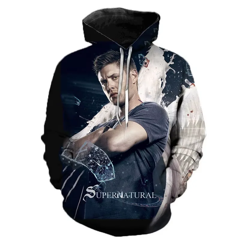 

Сверхъестественное сериал, толстовки с 3D принтом для мужчин и женщин, повседневные модные толстовки большого размера, пуловеры с капюшоном, спортивный костюм, мужская одежда