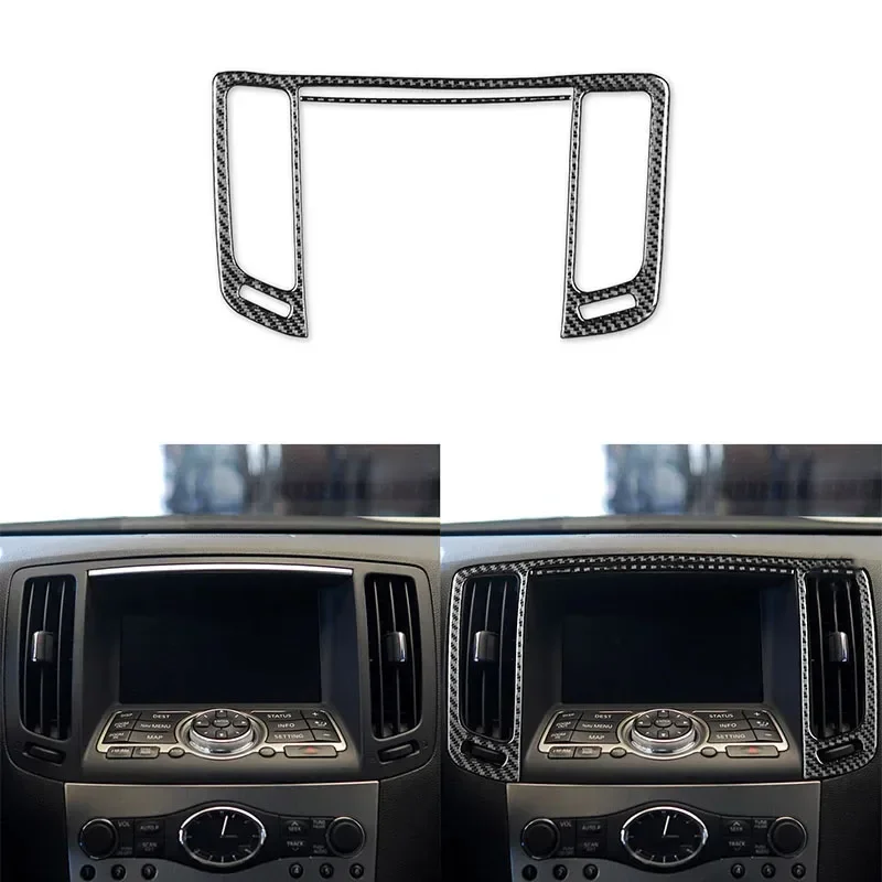 

For Infiniti G37 2007-2013 Real Carbon Fiber Air Conditioner Outlet Cover Trim Car Interior Vent Protection Accessories Sticker