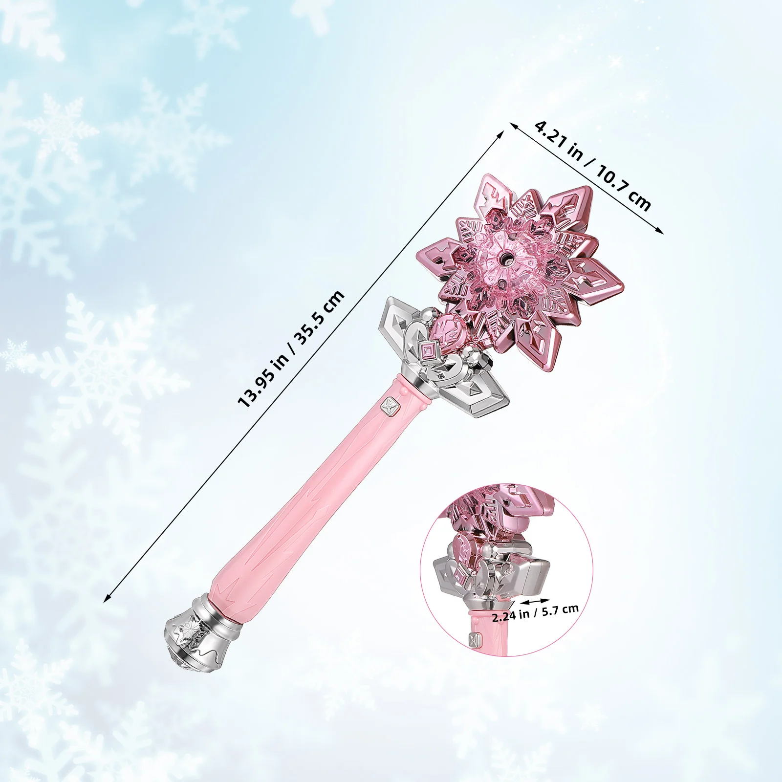1 pçs varinha de floco de neve iluminar com música varinha de floco de neve para crianças festa princesa cosplay playtime dança iluminada