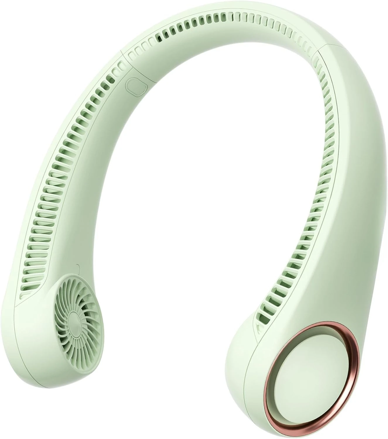 Green Hands-Free Bladeless Neck Fan, USB Rechargeable 4000mAh Portable Personal Fan, 3 Speed Levels, 360° Cooling, Ultra-Quiet Design, Ideal for Home, Office, Travel & Sports