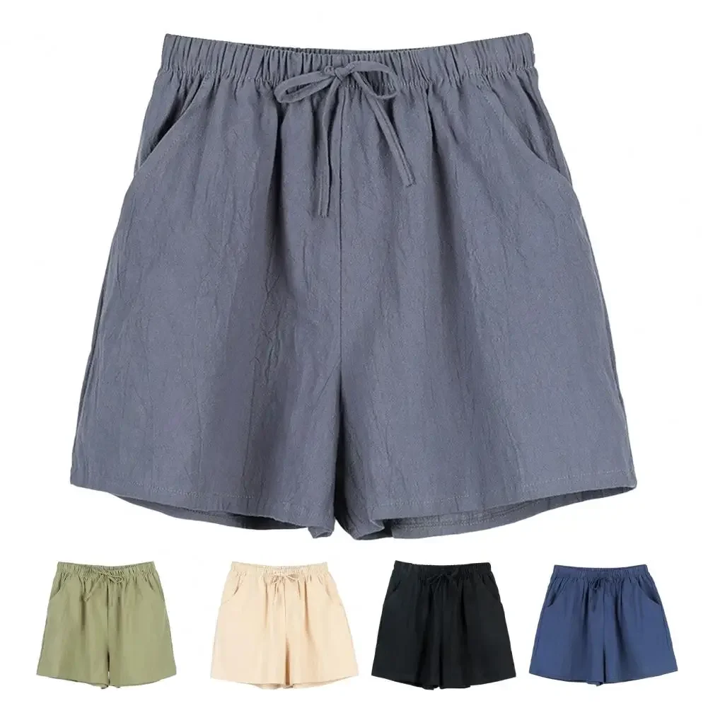 

Summer Women Shorts Elastic High Waist Loose Drawstring Sport Jogging Homewear Short Pants Pajama Shorts