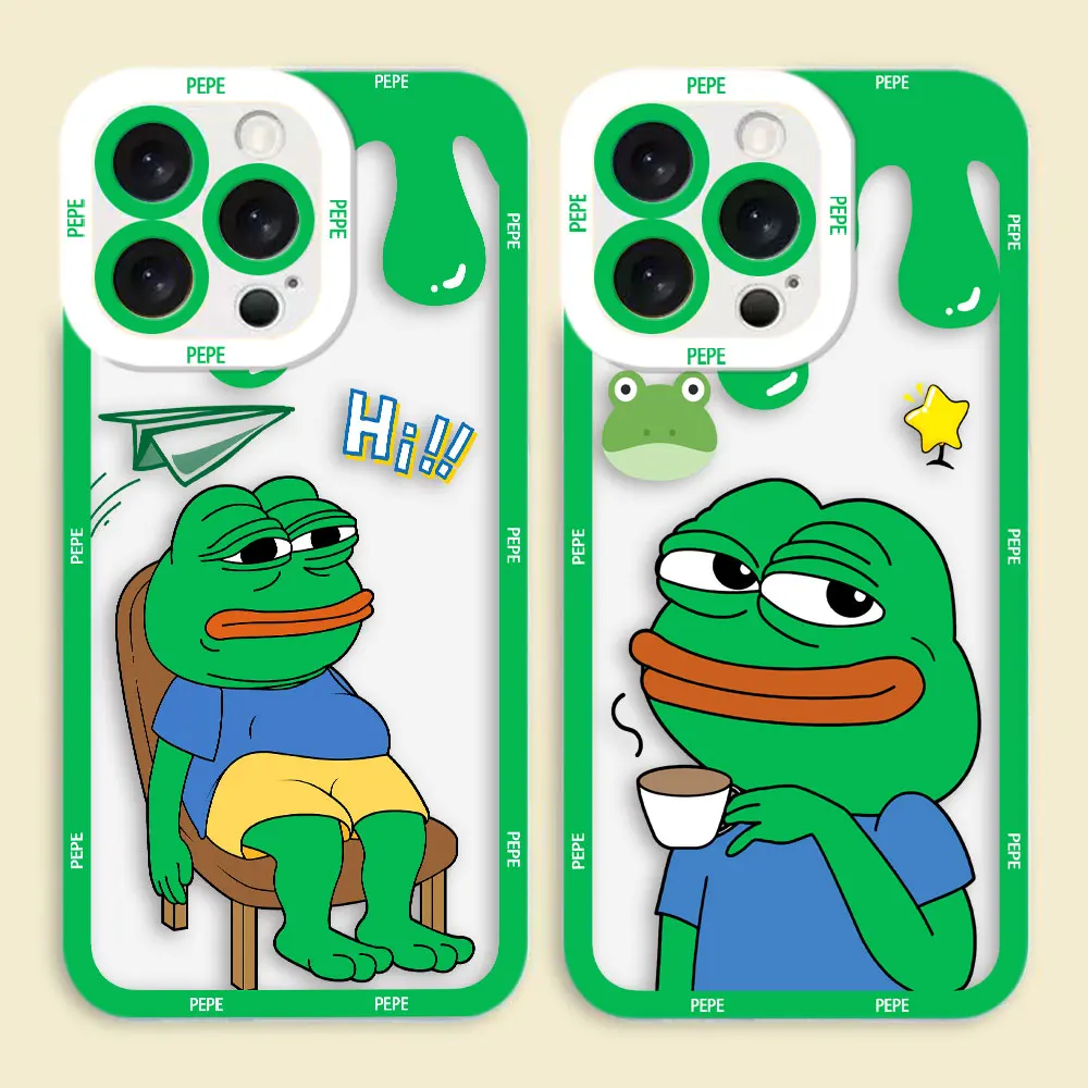 Cartoon P-Pepe The Frog Clear Phone Case For Realme 5 6 7I 8 8I 9 9I 10 12 C67 C55 C53 C35 C33 C31 C30 C21Y C20 Case Funda Shell