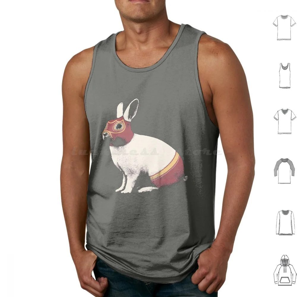 Rabbit Wrestler / Lapin Catcheur Tank Tops Print Cotton Florent Bodart Florentbodart Graphic Design Collage Absurd
