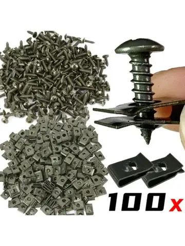 Car Fastener Clip U-Type Metal Screw Clip Tools for Motorcycle Engine Undertray Splash Shield Guard Bumper Screw Car Accessories