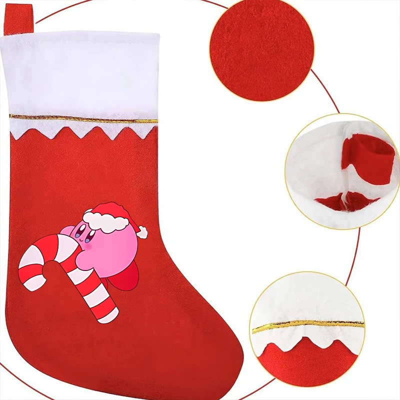 Kawaii نجوم كيربي عيد الميلاد تخزين الكرتون أنيمي ديكور المنزل الحلوى حقائب للهدايا السرير شجرة عيد الميلاد معلقة الجوارب هدايا عيد الميلاد