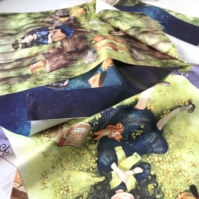 29*50cm Imitation Silk Fabric Cloth Sewing Patterns Painting Materials Crafts Textile Patchwork Diy Fabric Upholstery Bag D30