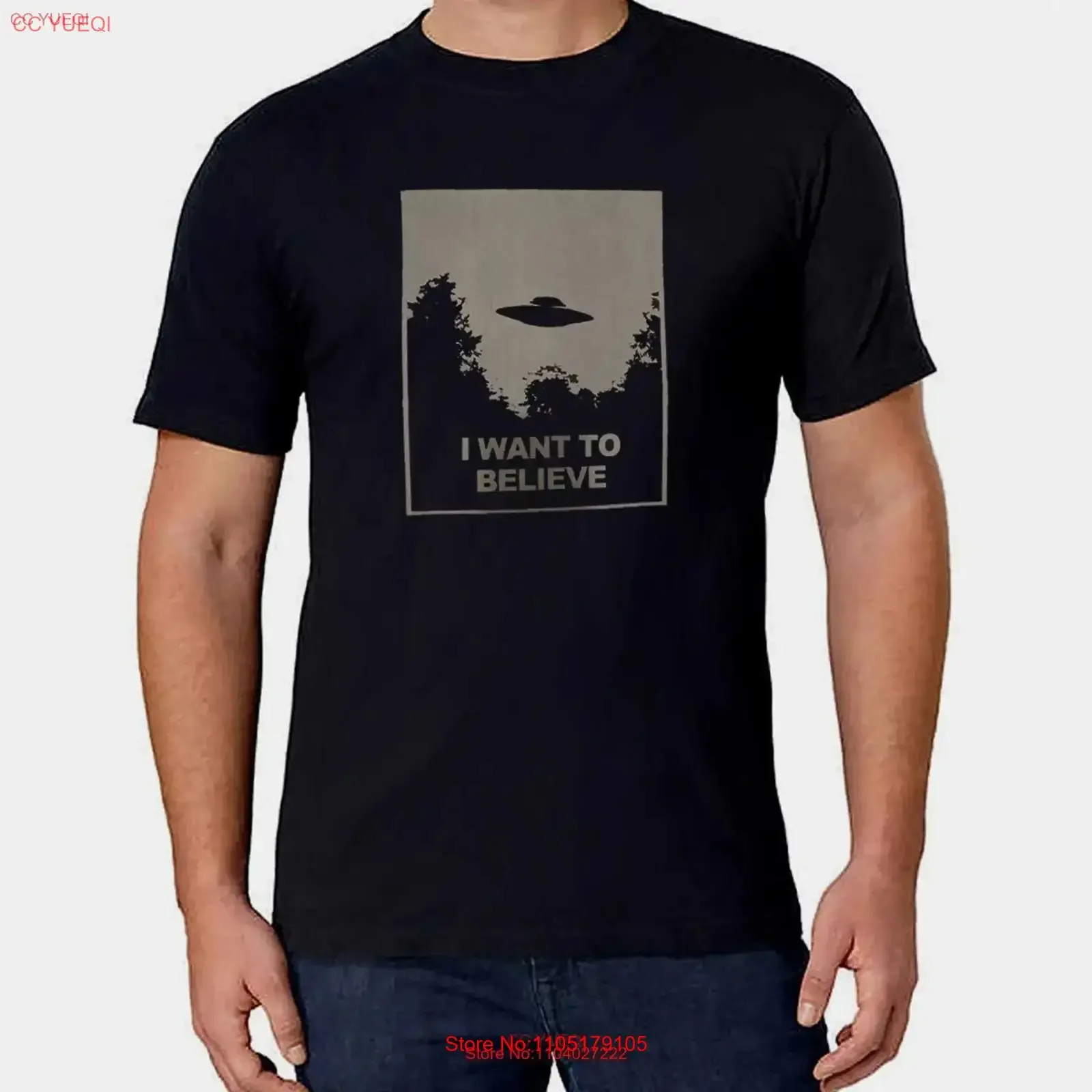 Man woman sizes X Files I want to believe ovni poster T shirt vintage Washed Unisex streetwear Casual Breathable graphic