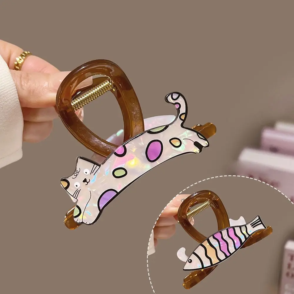 Back Of The Head Cartoon Bow Hair Claw Fashion Cat Dog Bow Knot Shark Clip Cute Animal Crab Hair Clips Girl Lady Women