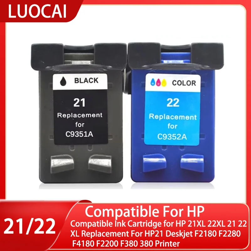 Compatible Ink Cartridge for HP 21XL 22XL 21 22 XL Replacement For HP21 Deskjet F2180 F2280 F4180 F2200 F380 380 Printer