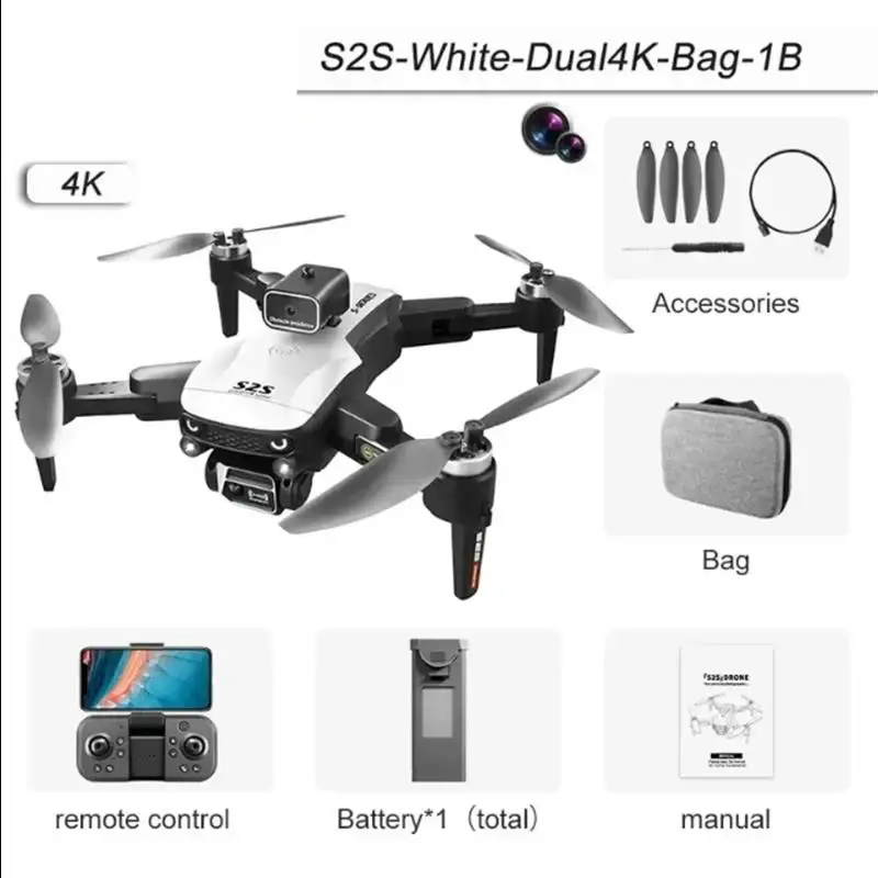 To S2S Mini Drone 8K HD Camera Obstacle Avoidance Aerial Photography Brushless Motor Foldable Rc Quadcopter Kid Toys