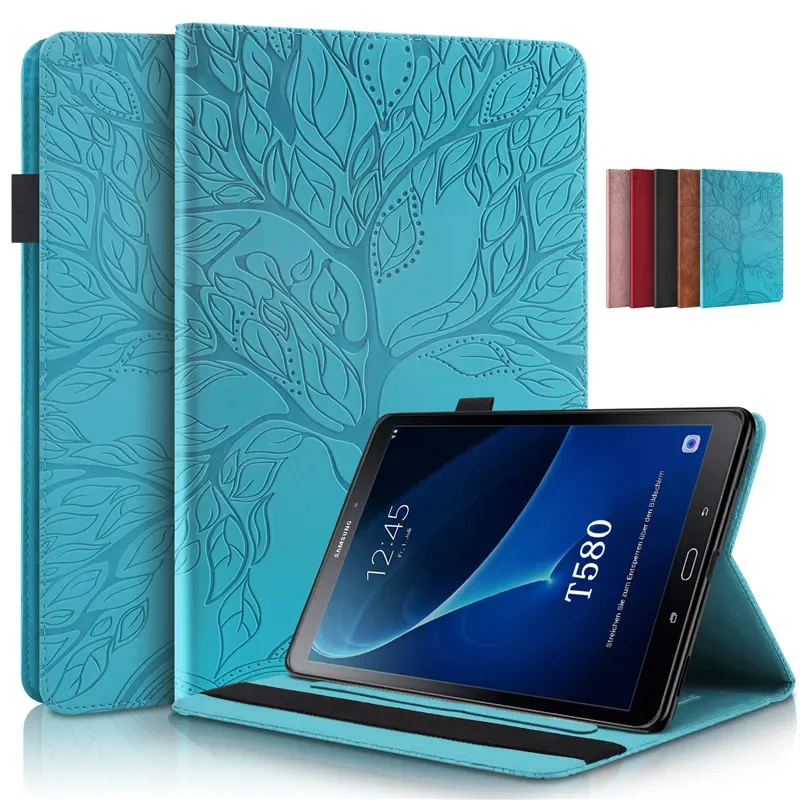 For Funda Tablet Samsung Galaxy Tab A 6 A6 10 1 2016 Case 3D Tree Embossed Leather Case for Samsung Galaxy Tab A6 SM T580 T585