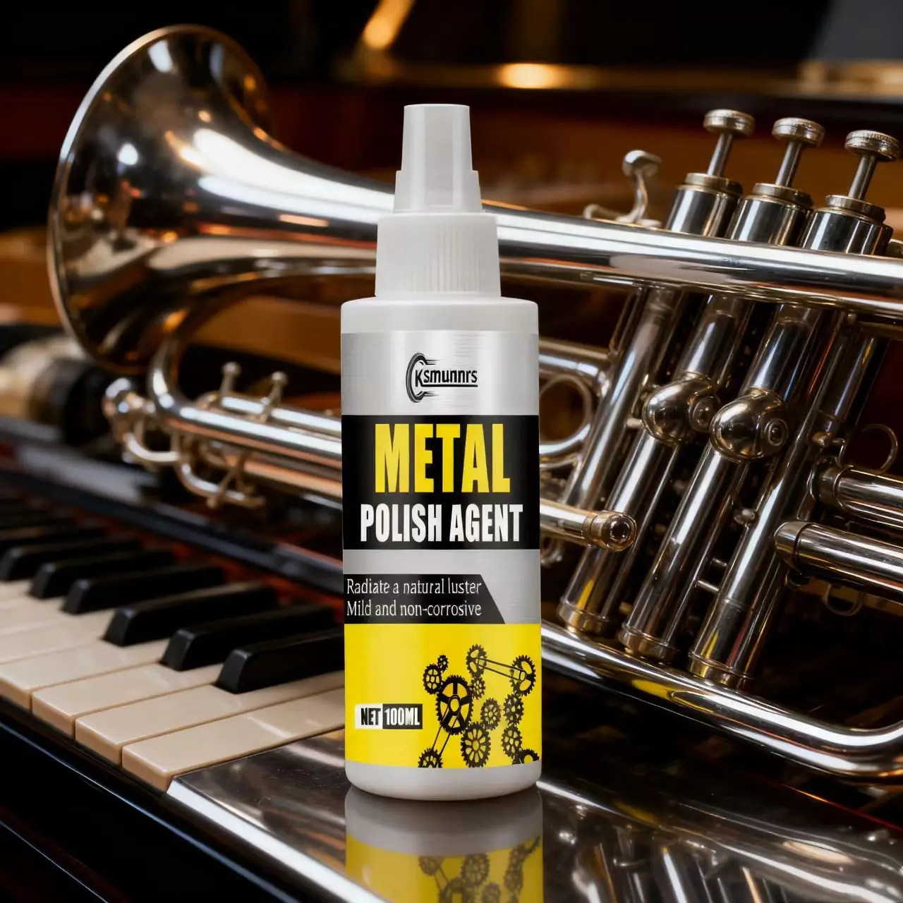 عامل تلميع المعدن Ksmunnrs 100 مل - يشع اللمعان الطبيعي، خفيف وغير قابل للتآكل، مرمم لامع معدني للأجهزة والآلات #5