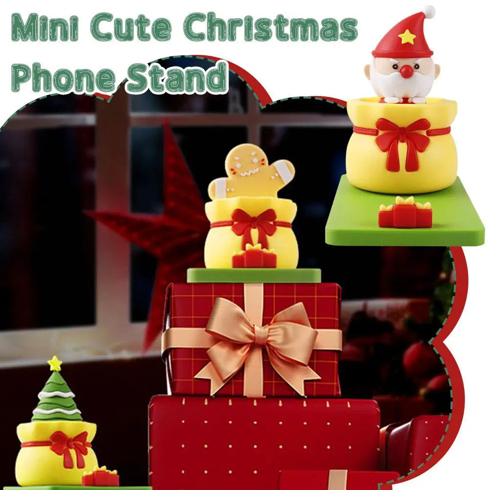 Cartoon Christmas Phone Holder Creative Toy Cellphone Desk Bracket Ornament Phone Home Phone Accessories Mobile Stand Decor D5Q7