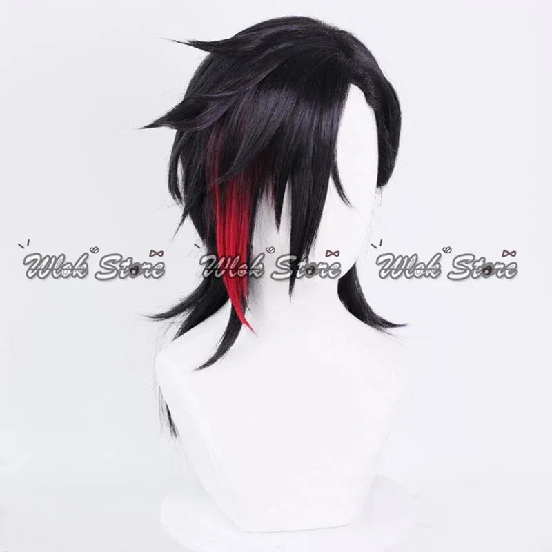 Game LOL Arcane S2 Vi Cosplay Wig Black Red Gradient Hair Woman Halloween Party Carnival Roleplay Accessories Synthetic Wigs