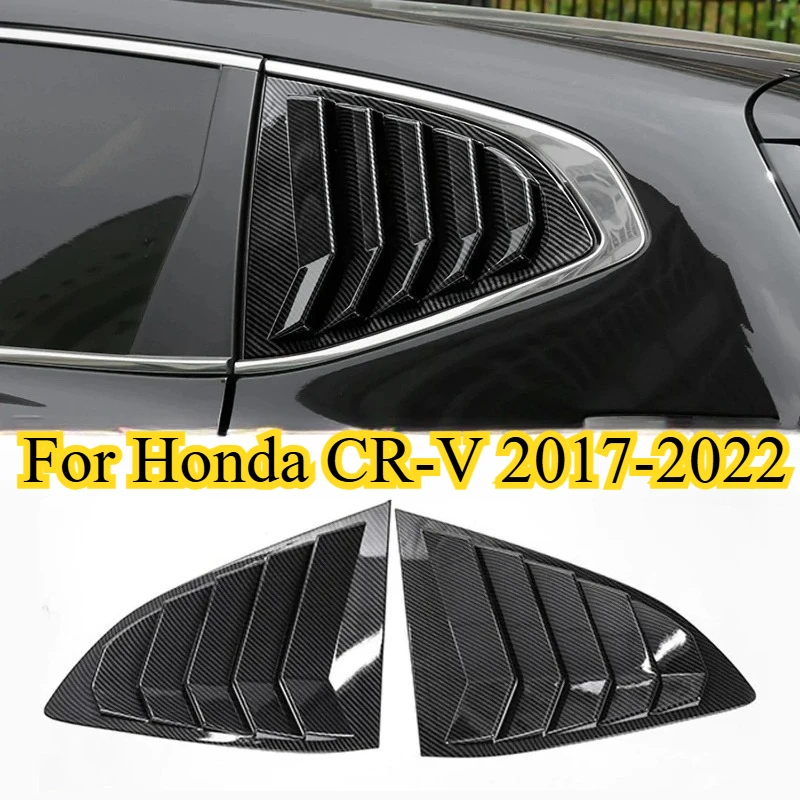 

For Honda CR-V CRV 2017-2023 Car Rear Louver Window Side Shutter Cover Trim Sticker Vent Scoop ABS Carbon Fiber Accessories Auto