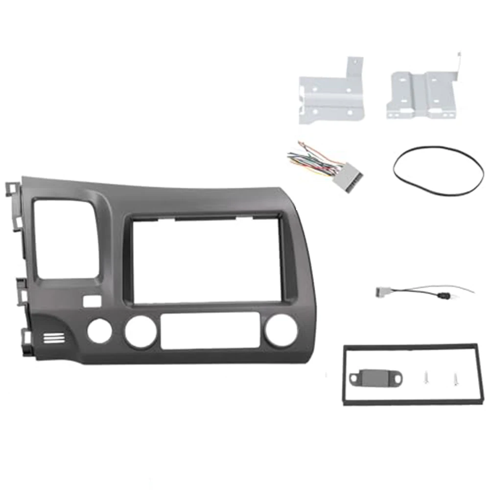 As Shown In The Figure Car Radio Frame for versatile Compatibility Streamlined Installation Process Grey Finish For Left-hand