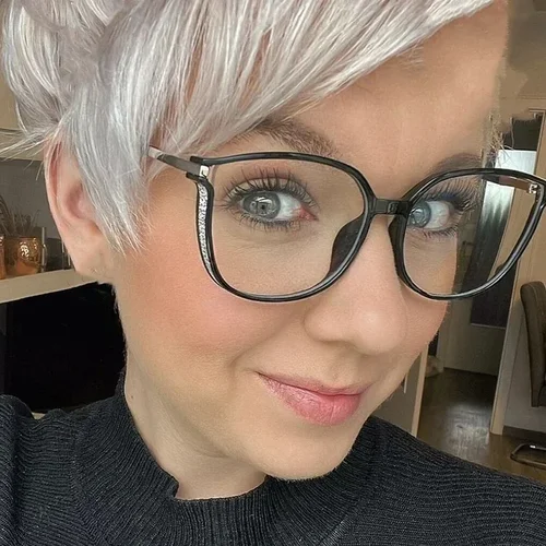 Imagen 2 del producto Gafas para presbicia con corte de diamante para hombre y mujer, montura de ojo de gato, gafas de lectura con bloqueo de luz azul, gafas de protección ocular a la moda