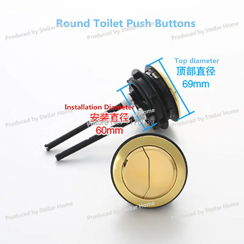 Installation Diameter 60cm Round Toilet Dual Push Button,Top Diameter 69mm Round Toilet  Water Tank Double Button,J17352