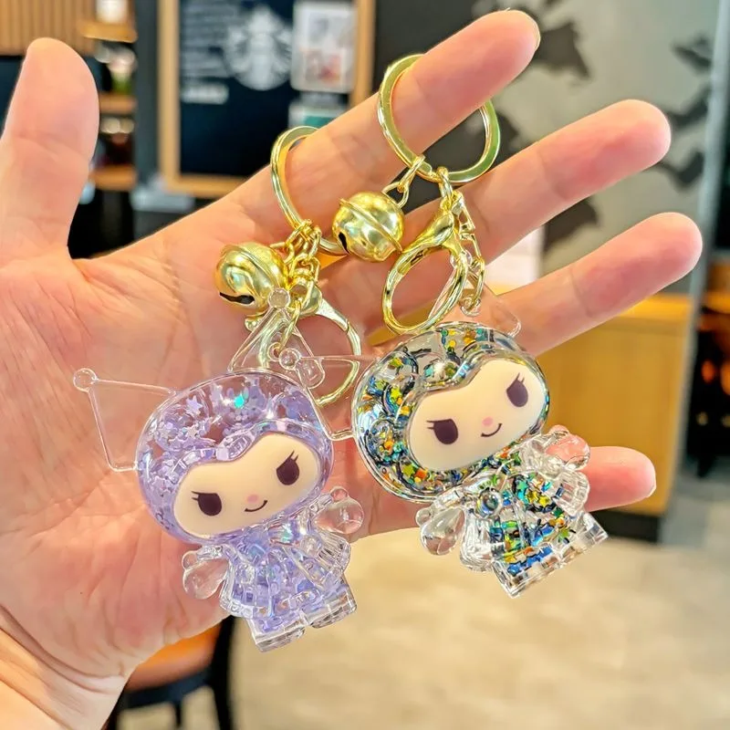 

Kuromi Anime Kawaii Sanrio Children Keychain Pendant Cute Cartoon Schoolbag Pendant Decoration Lovely Doll Gifts Toys for Kids