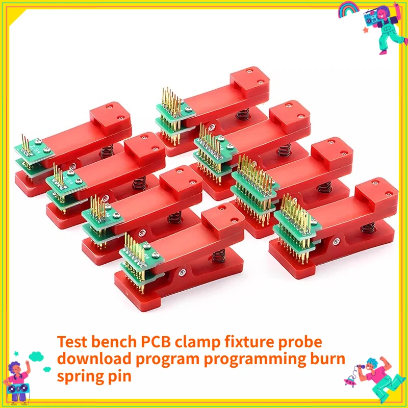 

1PCS 2.54mm Spacing Test Stand PCB Clip Clamp Fixture Fixture Probe Pogo Pin Download Program Burn 3P-10P Complete Series