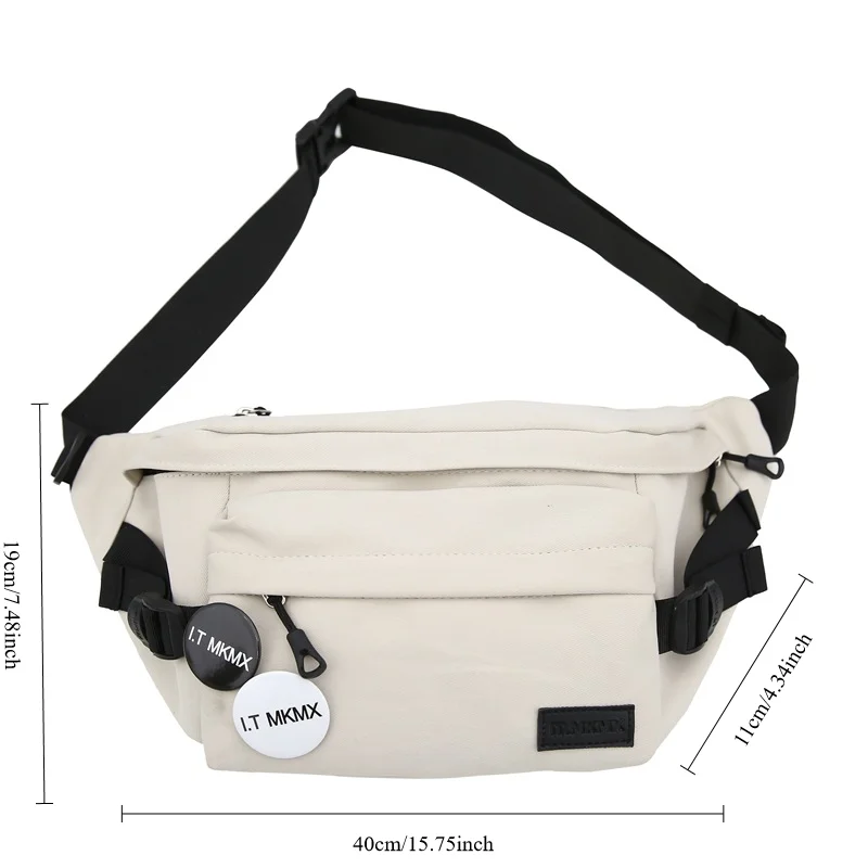 Japanese Style Crossbody Bag Workwear Waterproof Trendy Riding Men Hobo Chest Bag Sport Versatile Women Student Nylon Waist Bag