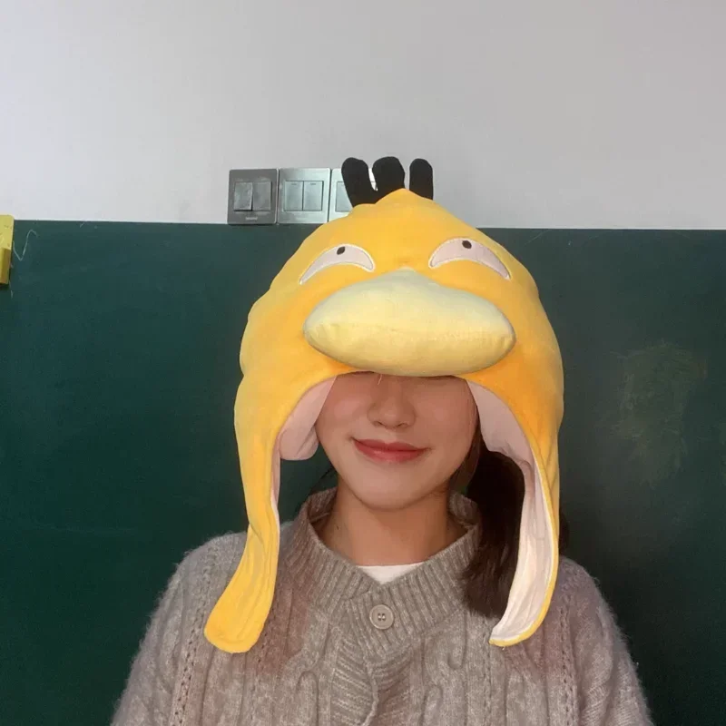 Pokemon Cartoon Plush Soft Headwear Cosplay Party Funny Psyduck Hat Cap Headdress Photo Performance Prop Children Birthday Gifts