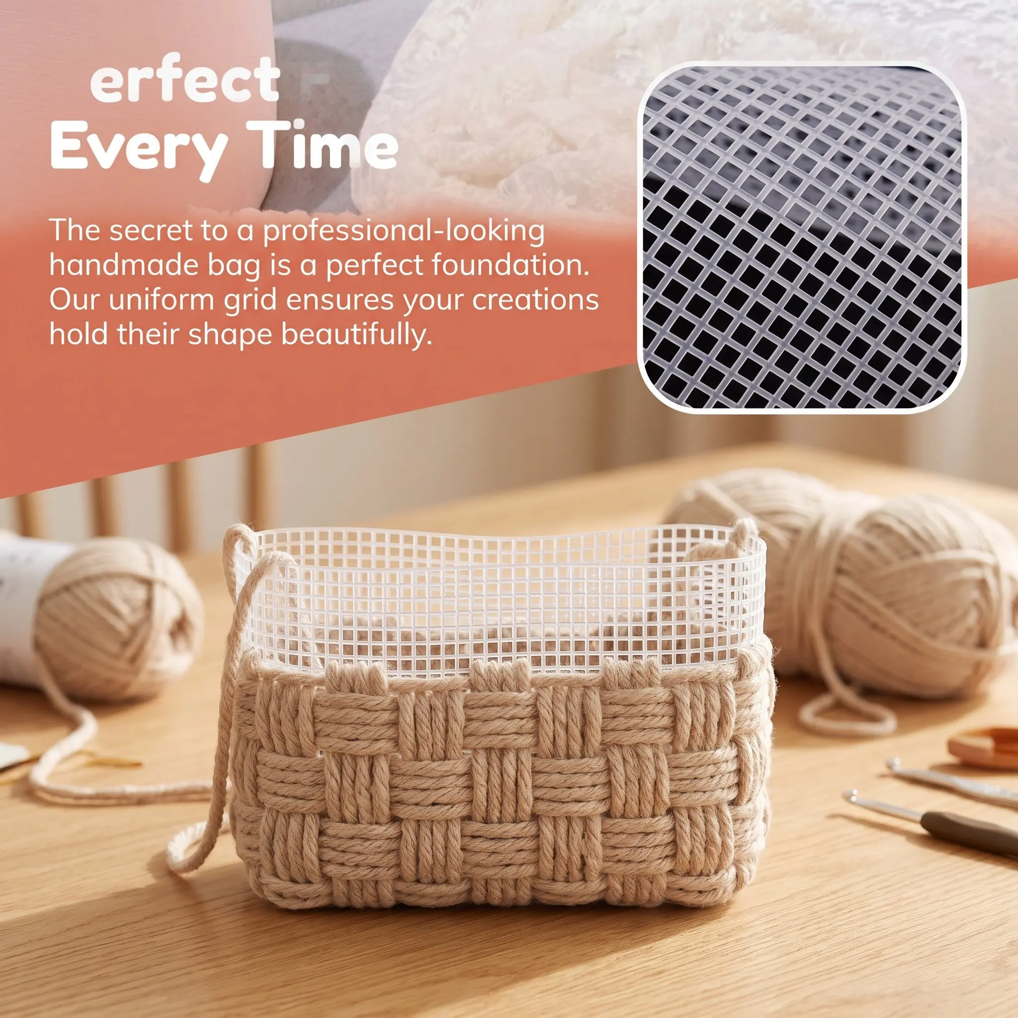 8 Pcs Hook Knitted Bag Mesh Diy Shoulder Crochet Cross Blank Canvas For Embroidery Needlepoint Handbag Making Plastic Crafts - view 5