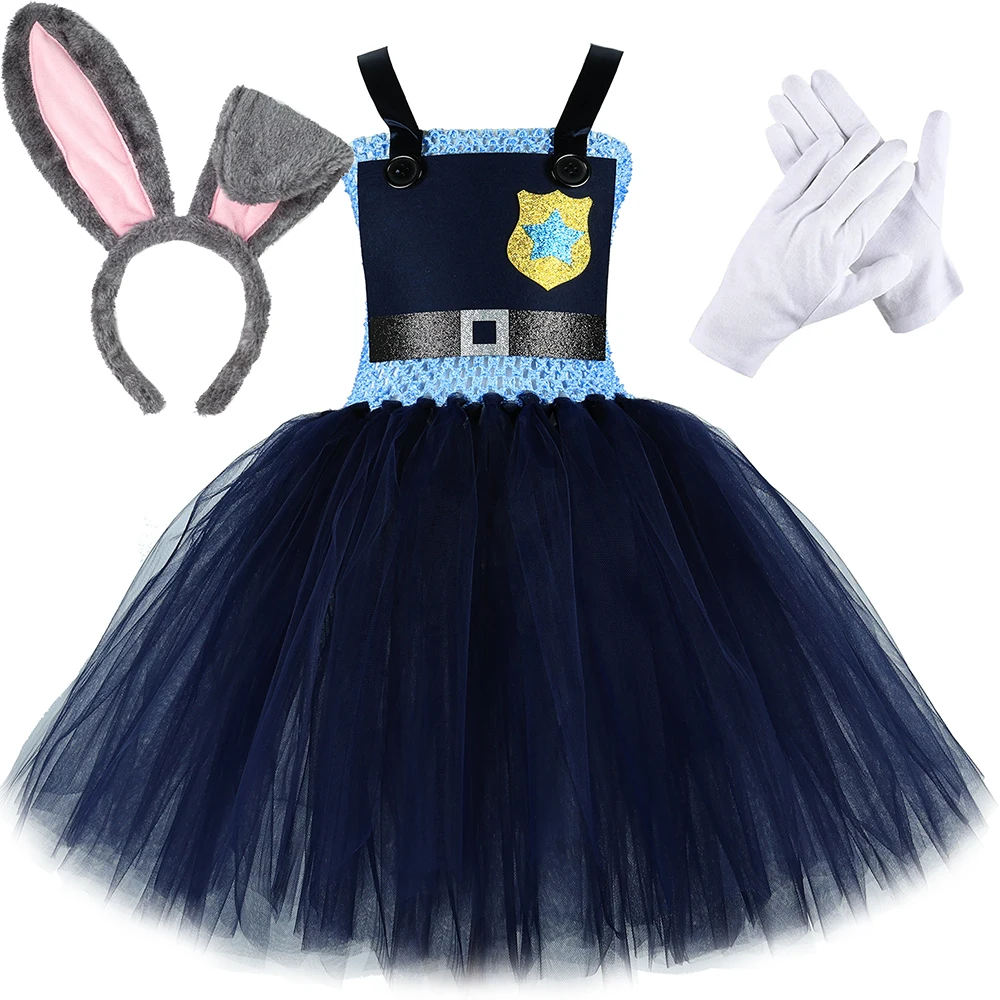 

Children Dresses Bunny Costumes for Girls Cartoon Animal Rabbit Disguise Outfit Kids Halloween Carnival Tutu Dress with Ears Bow
