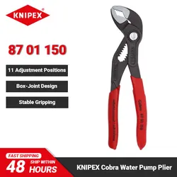 KNIPEX 87 01 150 Cobra Water Pump Pliers 6-inch No-slipping  Double Guide Tough High-tech Self-locking Grip on Pipes and Nuts