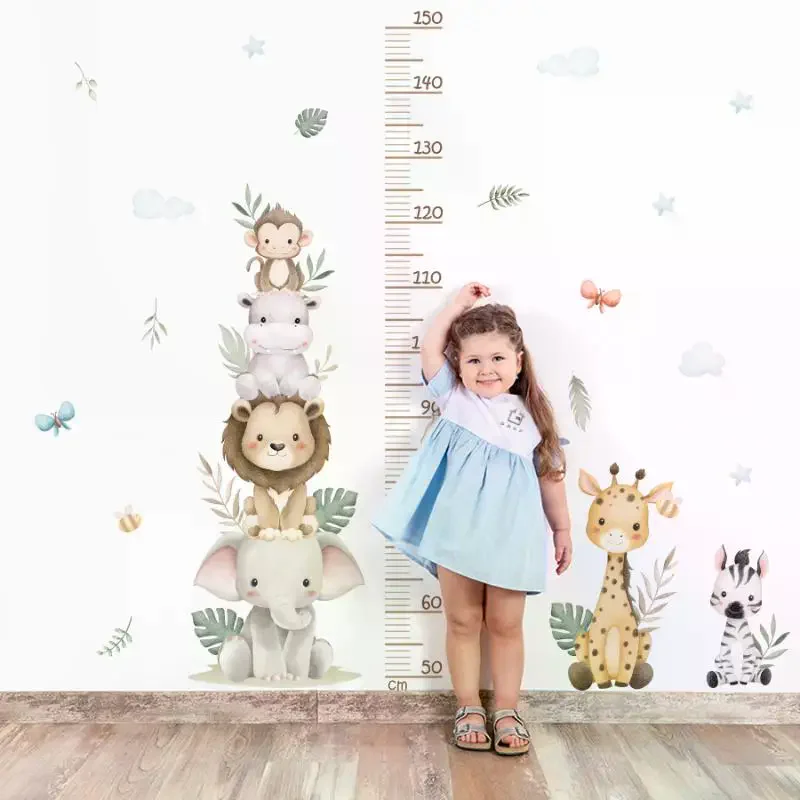 Naklejka z miernikiem wzrostu  – Baby Nursery Jungle Wallpaper recenzja i cena