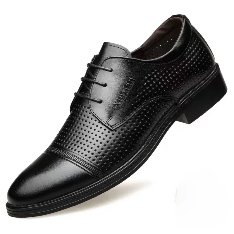 New Style Formal Three-joint Leather Shoes, Business Casual Leather Shoes, Breathable Non-slip Shoes, Three-joint Men\'s Shoes