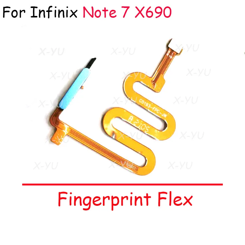 For Infinix Note 8 7 Lite 10 Pro X656 X690 X692 X693 X695 Home Button Fingerprint Sensor Return Power Flex Cable