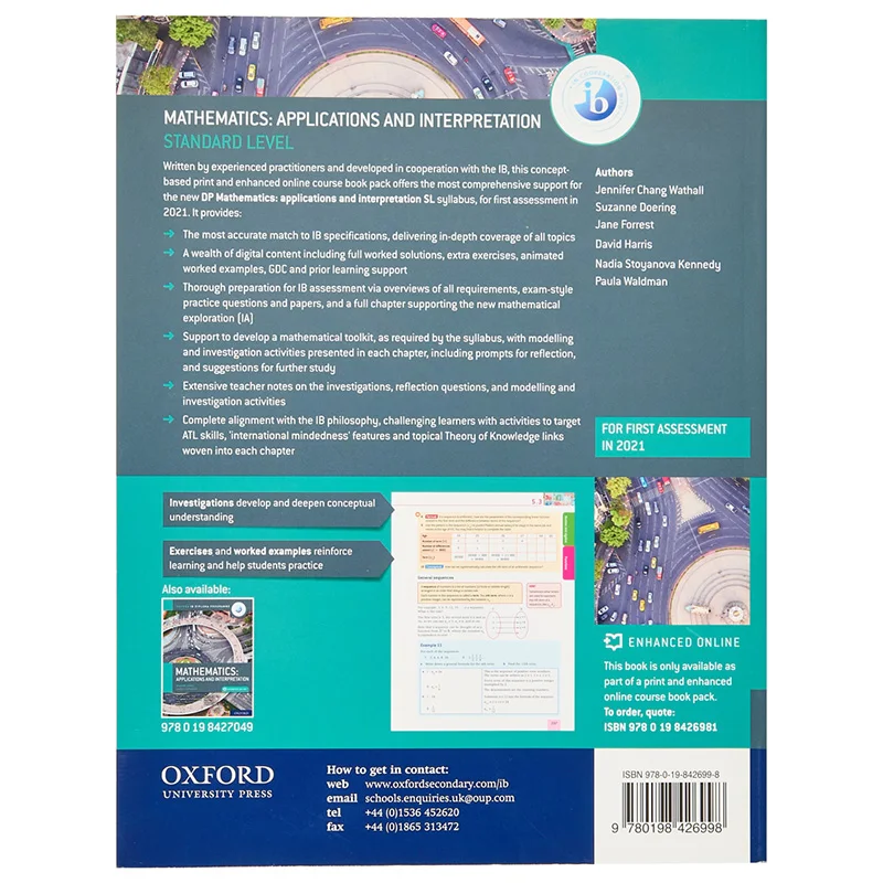 Oxford IB Diploma Programme IB Mathematics Applications And Interpretation Standard Level Print And Enhanced Online Course Book