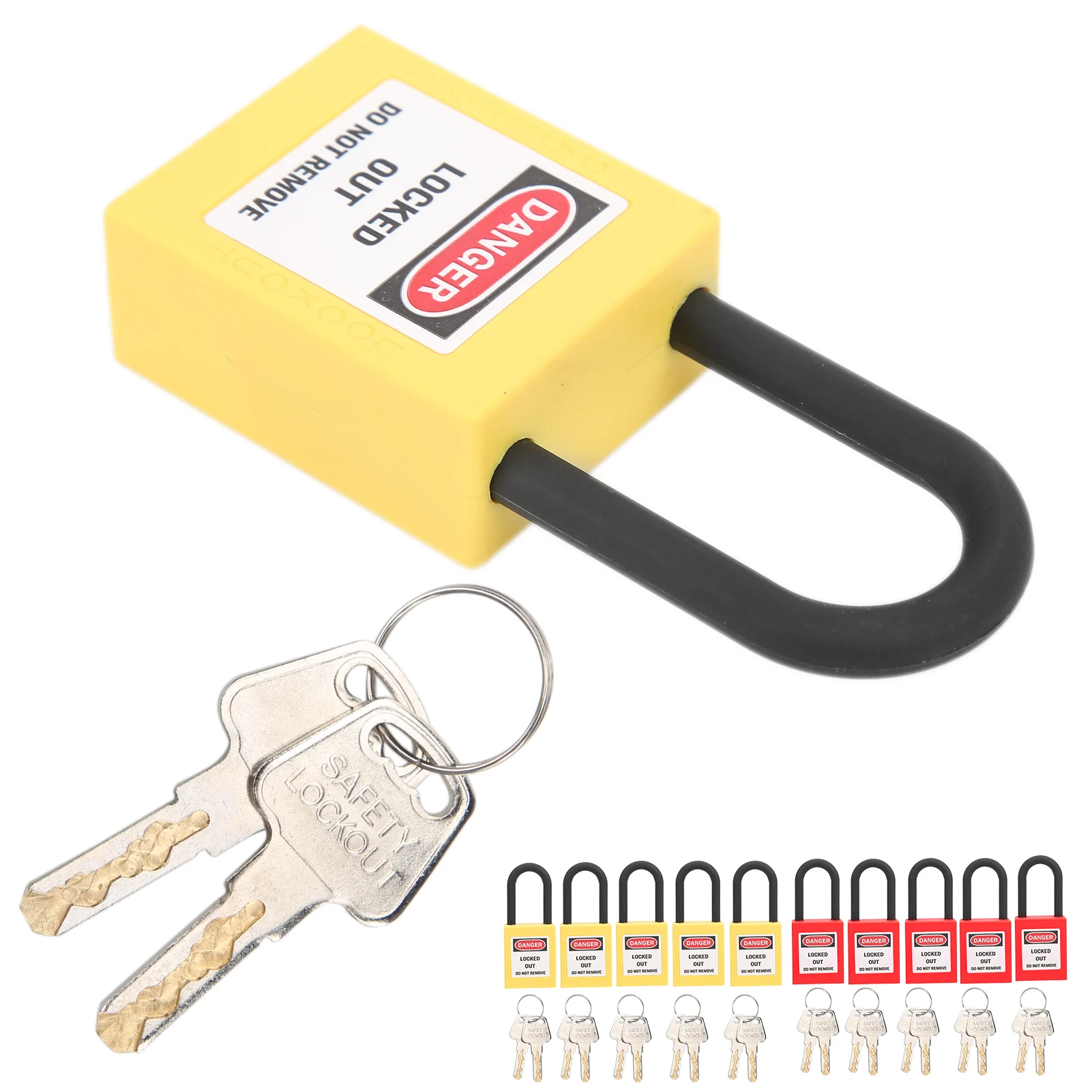 5 Sets 38mm Nylon Dustproof Engineered Safety Padlock Industrial Site Lockout Tagout Security Isolation Lock view 6