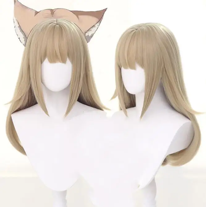 osakana cosplay wig 40hara Cat Kitty cosplay Fiber synthetic wig Linen Long hair Wig Cap 40 hara cosplay