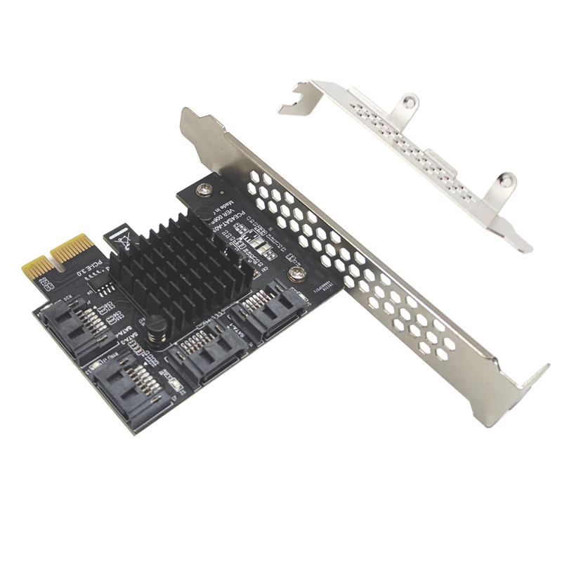 

Адаптер Chi a Mining PCIE SATA PCI-E, 4 порта SATA3.0 6G к PCI Express x1, контроллер, плата расширения SATA, плата расширения ASM1064, чип