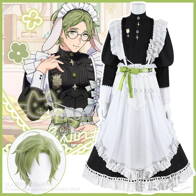 

Anime Game NU: Carnival Cosplay Olivine Costume Maid Dress Lolita Wigs Cute Sexy Uniform For Halloween Christmas Customized