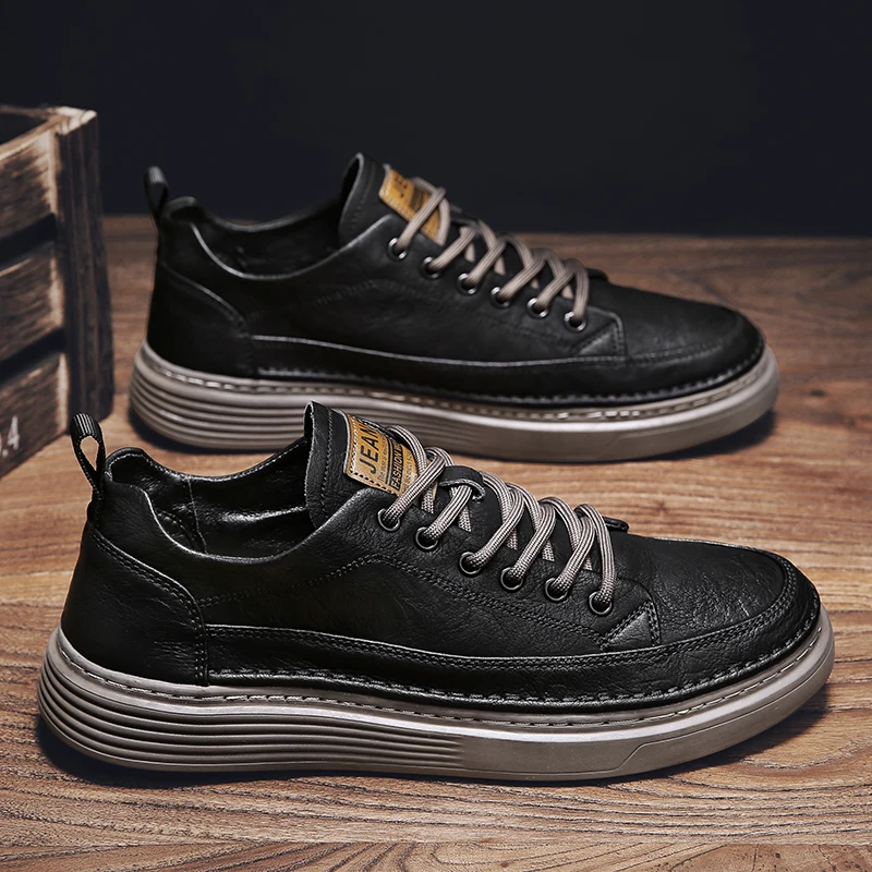 

Маленькие кожаные туфли в британском стиле в стиле ретро, летние туфли с низким вырезом, мужская обувь, модная спортивная повседневная модная обувь в корейском стиле