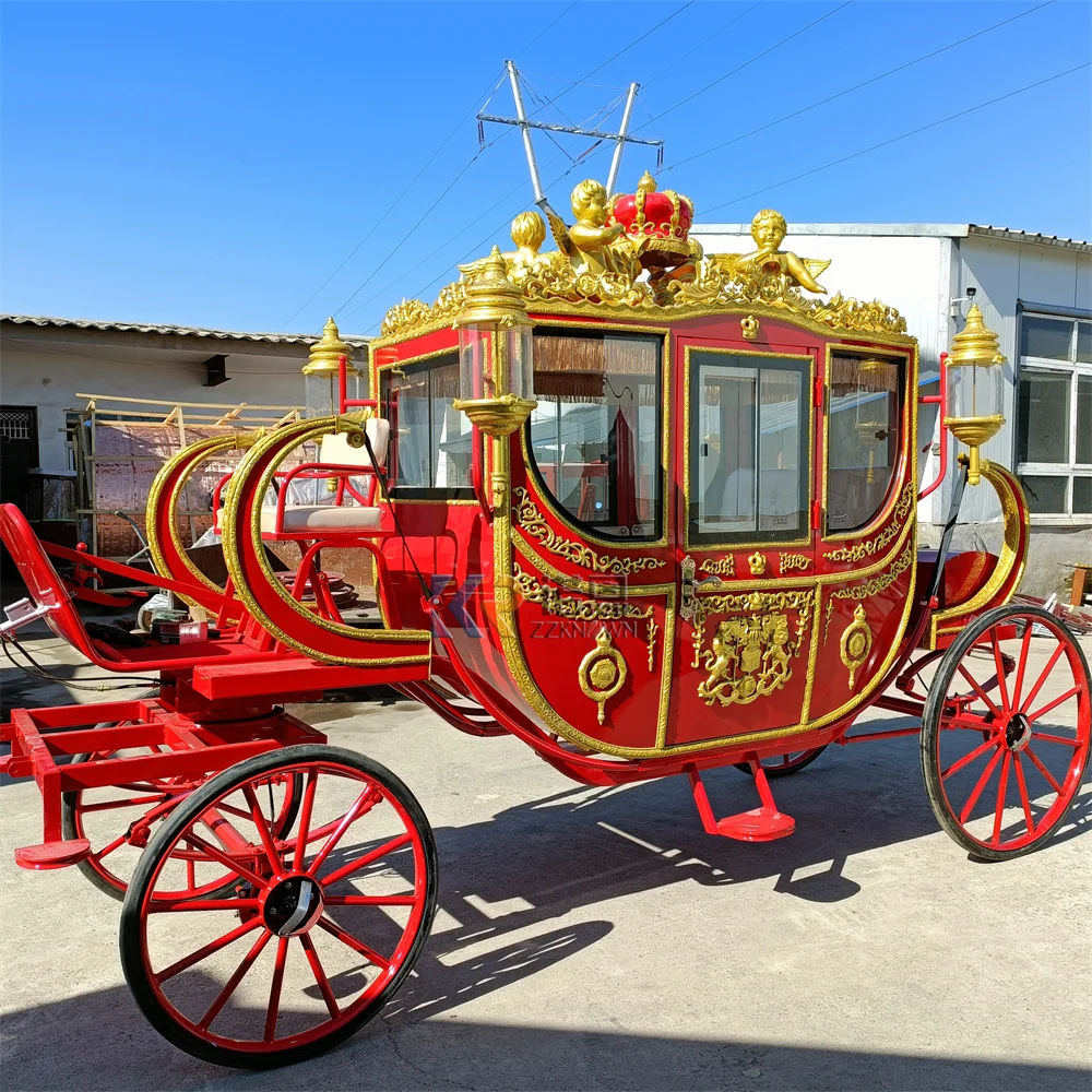 

Luxury Vintage European Customizable Royal Carriage Horse Drawn Elegant Royal Presence Royal Carriage For Ceremony Parade