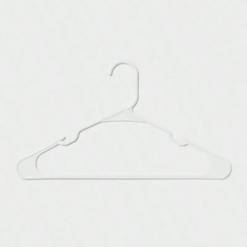 Paquete de 50 perchas de plástico blanco: elementos esenciales para la habitación: hebillas fáciles de colgar para camisas, vestidos y chalecos