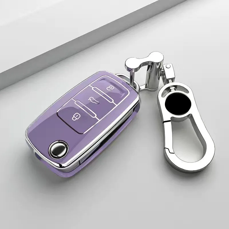 

TPU Car Key Case Car Key Cover Protection Shell Keychain For VW Volkswagen Polo Tiguan Passat Golf Jetta Lavida Skoda Octavia