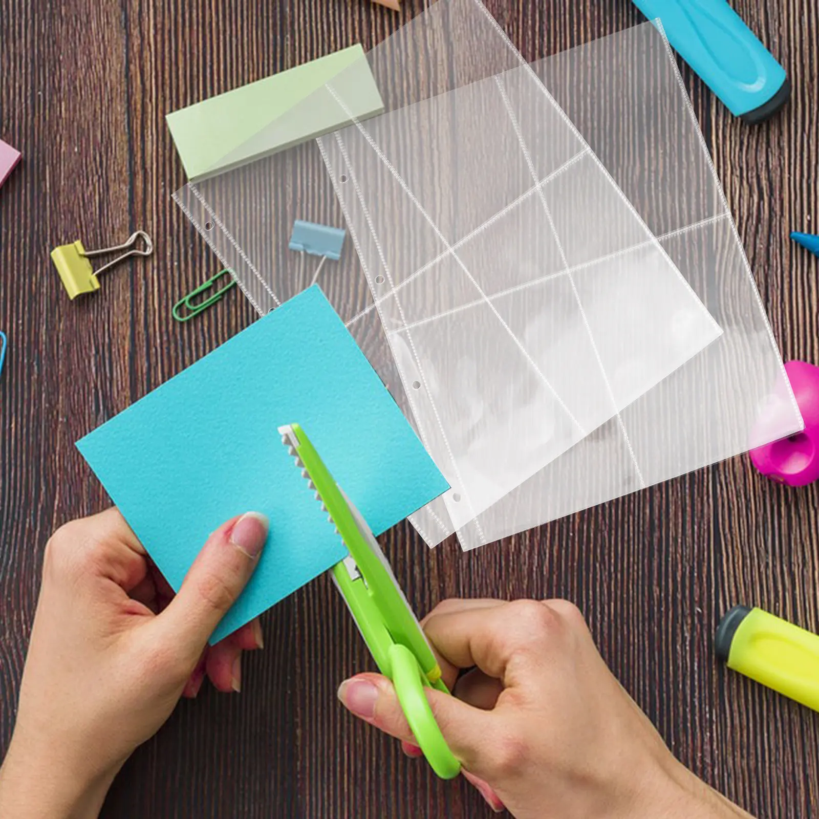 

30Pcs Clear PP Card Binder Pages for Trading Cards Photo Bookmarks Student Organization Large Capacity Transparent Storage