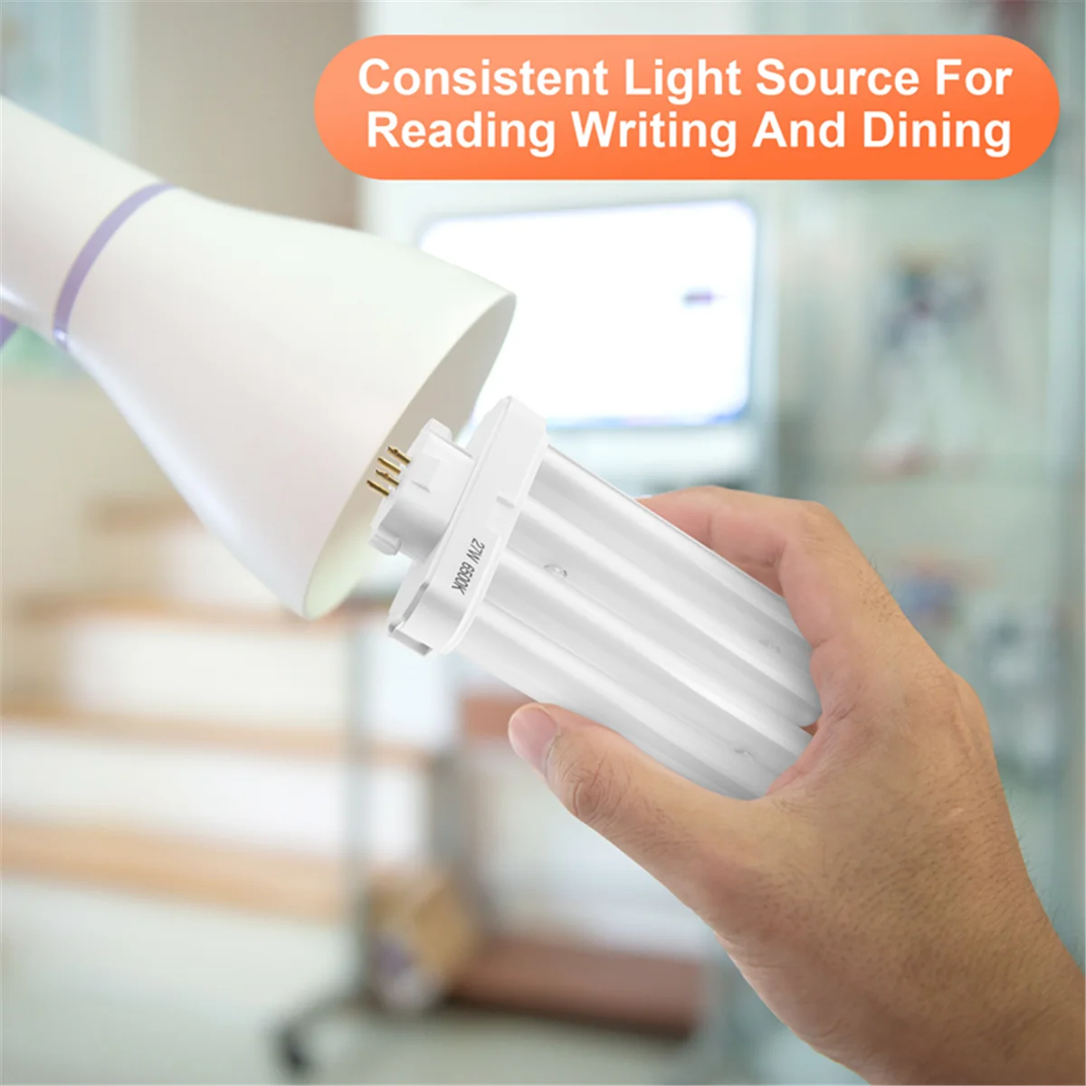 4-Pin Double-H Quad Tube Compact Fluorescent Bulb