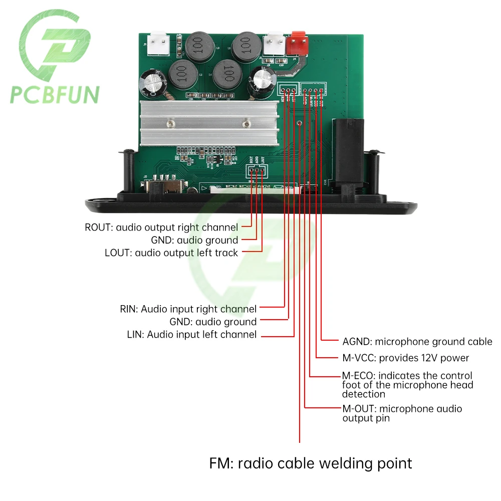 DC 6-24V MP3 BT Scheda di Decodifica Modulo di Decodifica Audio Potenza 2*80W Con Amplificatore Altoparlante Bt Scheda Amplificatore Decoder