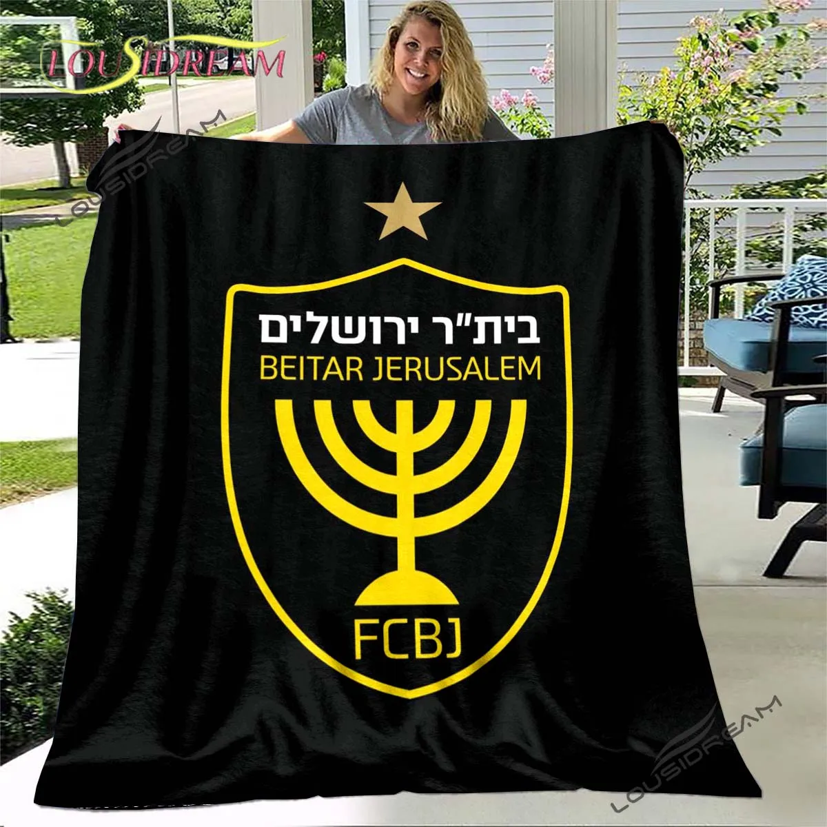 Beitar Jerusalem Fc Plaid For Kids Gift Plush Bed Cartoon Cute Beding Home Decoration Throw Blanket Football Cover