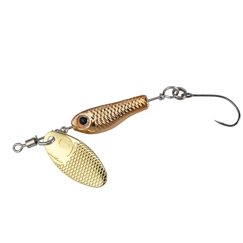 BLUX NIAKIS Rotierender Minnow-Spinner 4,8g mit Rollwirbel, Metall-Angelköder, Kunstköder mit Kupferblatt, Löffelköder für Bach- und Forellenbereiche