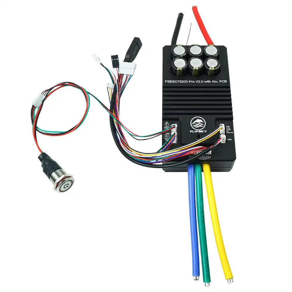 Flipsky 75200 Pro V2.0 Aluminum PCB VESC Based Speed Controller, 14-84V 200A Continuous for Electric Skateboard Scooter Ebike