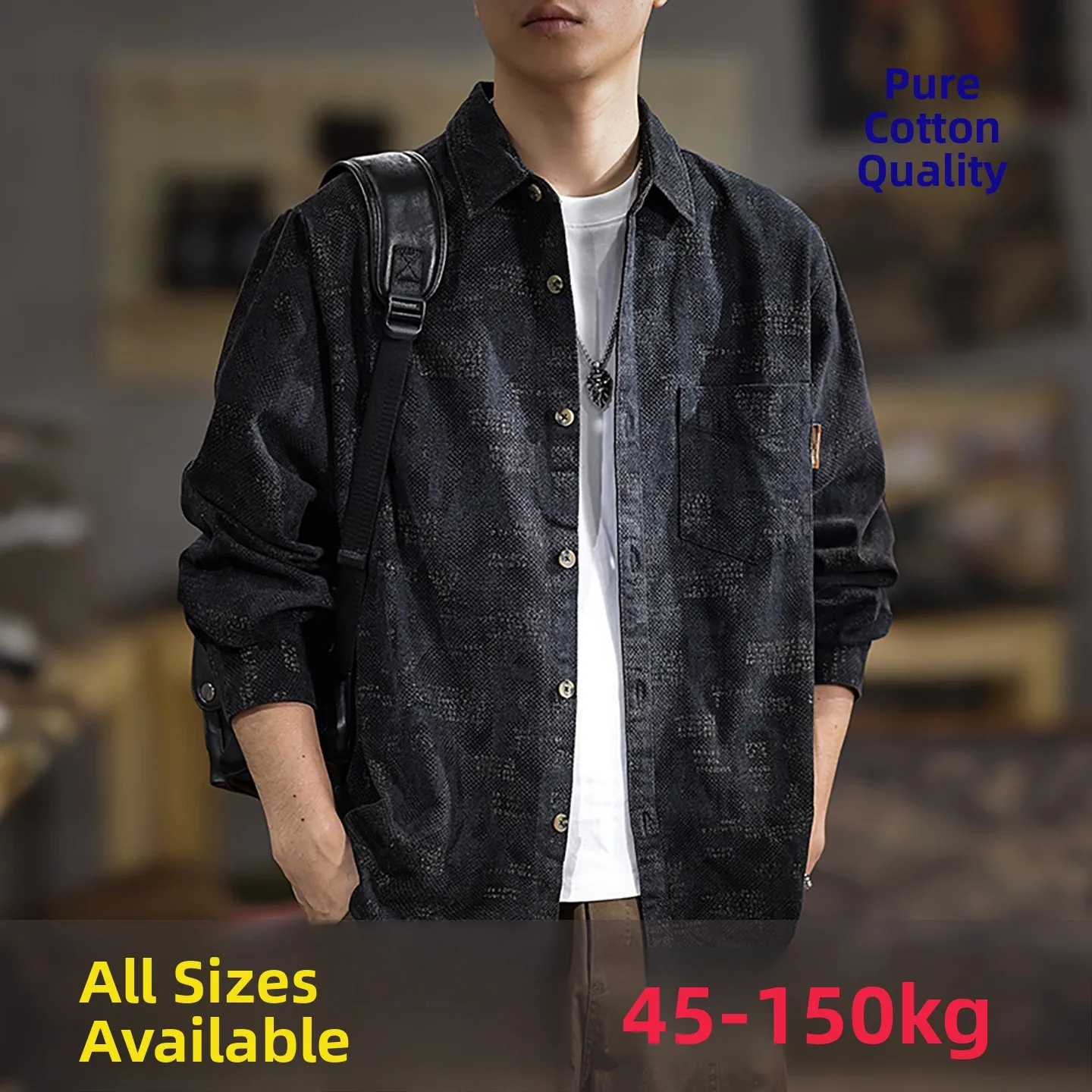 

Новинка 2025, мужское повседневное хлопковое длинное пальто Sve irt, большой размер, модное пальто для отдыха американского бренда из чистого хлопка Jaet