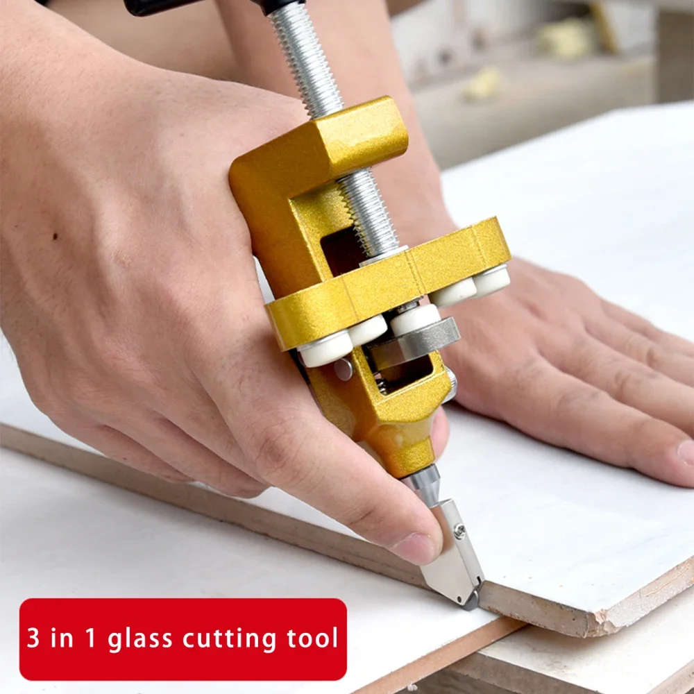 Set di pinze per taglierina per vetro con taglierina per piastrelle portatile aggiornato, lame in acciaio al tungsteno, impugnatura ergonomica per piastrelle smaltate in vetro e specchio