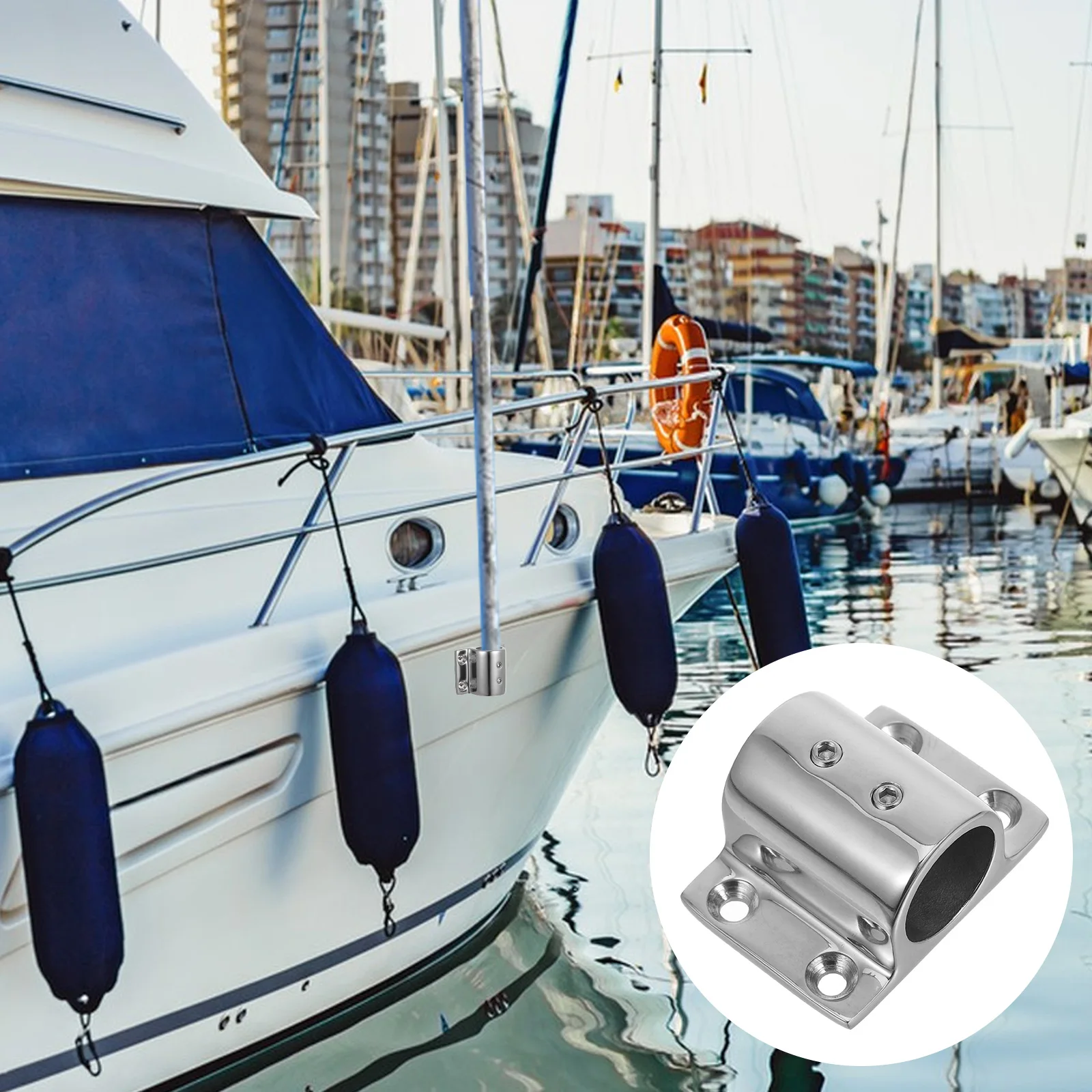 

Stainless Steel Pipe Holder Heavy Duty Marine Flagpole Base Wire Rectangular Mount Boat Hardware Fittings